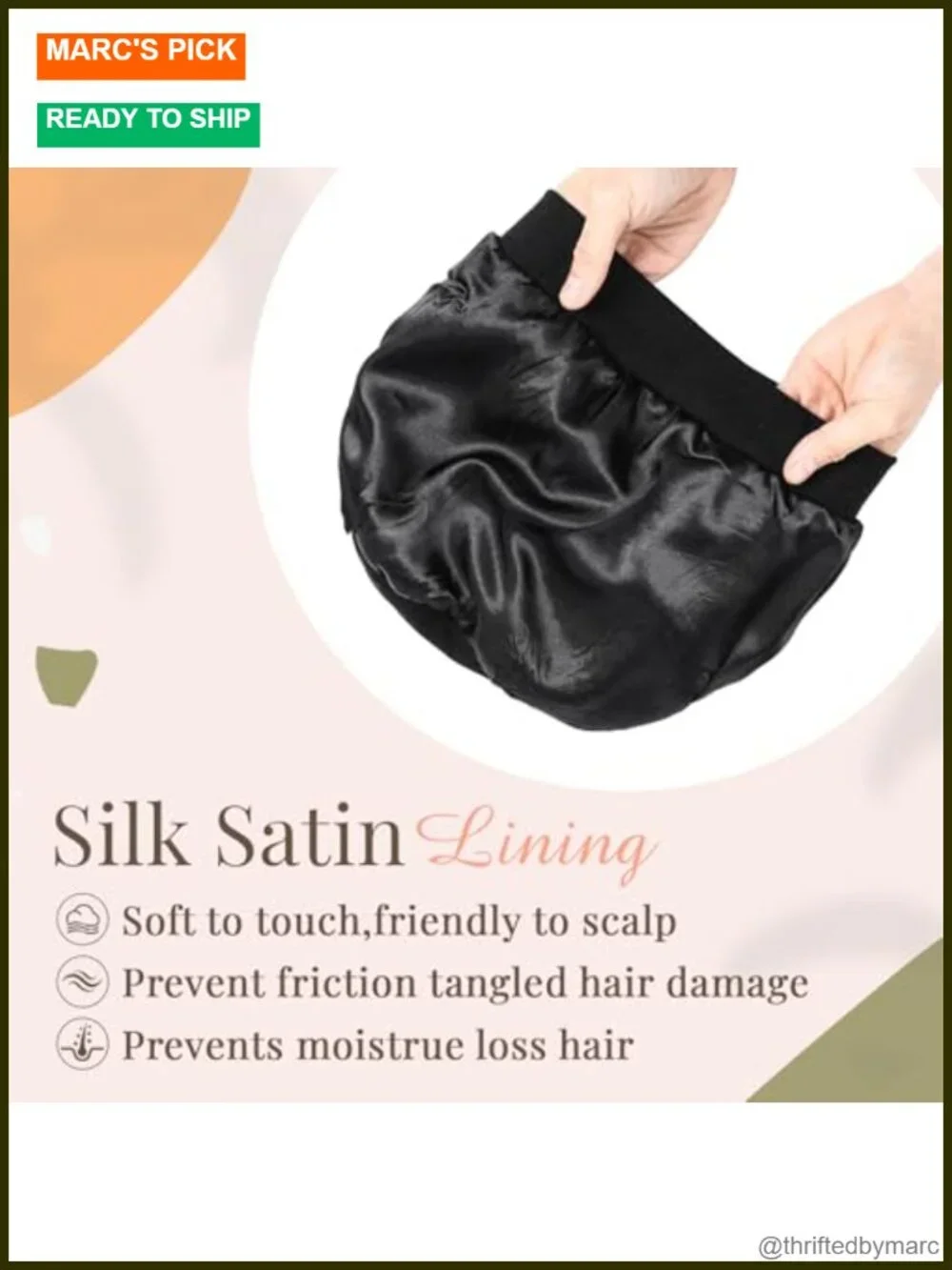 4 Pcs Silk Satin Sleeping Bonnet for Women, Soft Chemo Satin Lined Headwear,